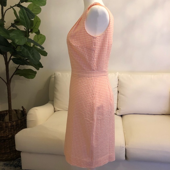 J.Crew Seersucker Gingham Pink Dress - Picture 3 of 7